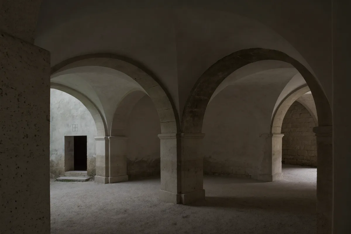 Cave voûtée en pierre sous une maison à Orléans